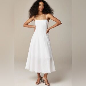 J.CREW White Linen Midi Dress